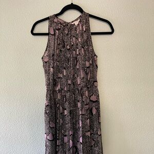 DVF  pleated dress. Size 2. Chiffon fabric over  black slip.
